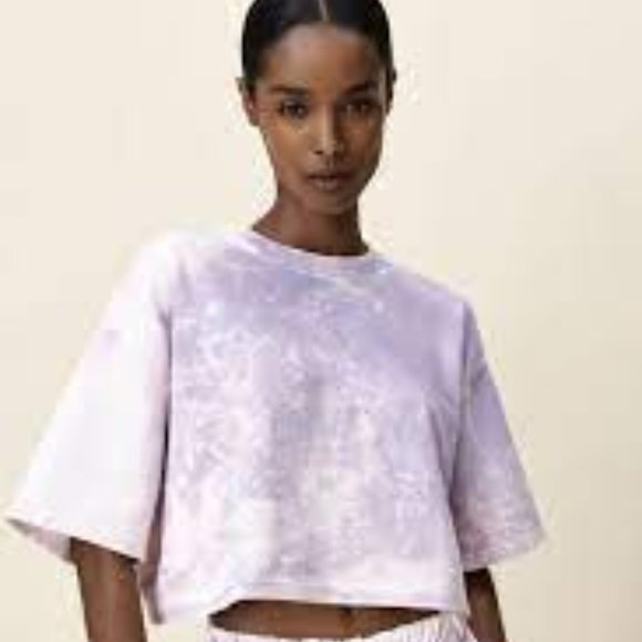 Zara Tops - Zara Tie-Dye Knit Cropped Distressed Purple Top NEW